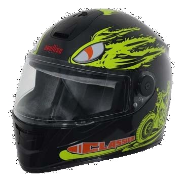 Axellise Storm Rider Neon Black helmet, front three-quarter view