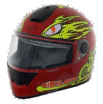 Axellise Storm Rider Neon Red helmet, front three-quarter view