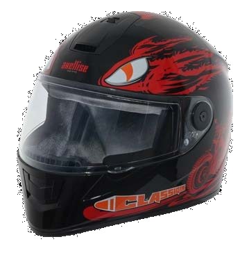 Axellise Storm Rider Red Black helmet, front three-quarter view