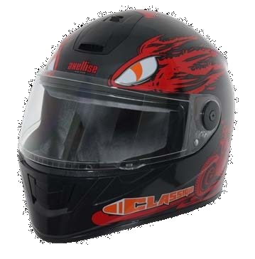 Axellise Storm Rider Red Grey helmet, front three-quarter view