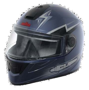 Axellise Thunderbolt Grey Blue helmet, front three-quarter view