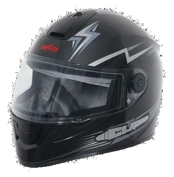 Axellise Thunderbolt Grey Grey helmet, front three-quarter view