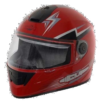 Axellise Thunderbolt Grey Red helmet, front three-quarter view