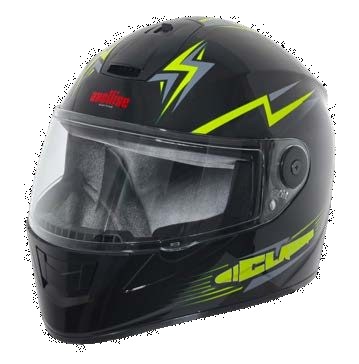 Axellise Thunderbolt Neon Black helmet, front three-quarter view