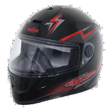 Axellise Thunderbolt Red Black helmet, front three-quarter view
