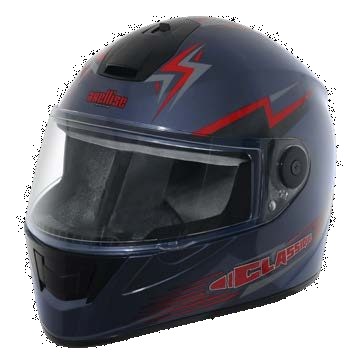 Axellise Thunderbolt Red Blue helmet, front three-quarter view